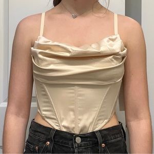 Urban Outfitters Satin Cream Corset